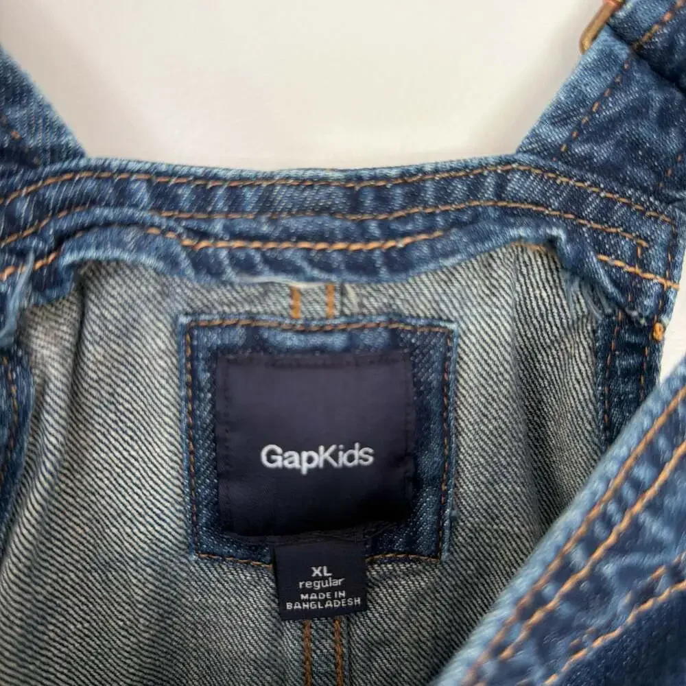 Girls GAP Kids Blue Denim Pinafore Overall Dress Size XL‎ Girls